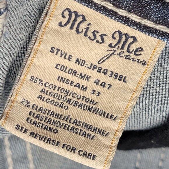 Miss Me Jeans Women 31 Signature Boot Western Blue Denim Y2K  Flap Pocket Boho - Picture 9 of 10